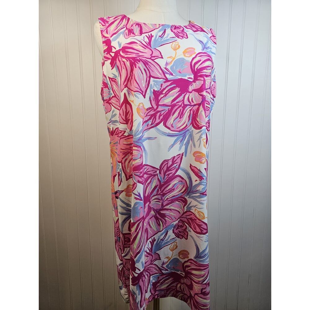 Aryeh Tropical Floral Sleeveless Dress Women's Size L UPF 50 Vacation Resortwear
